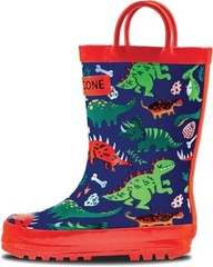 Lone Cone Premium Natural Rubber Rain Boots for Toddlers, Dinosaur, Size-5T