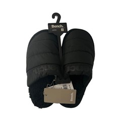Bench Juniors Kid’s Black Puffer Slippers Sherpa Quilted Slide FiberFill (S03)