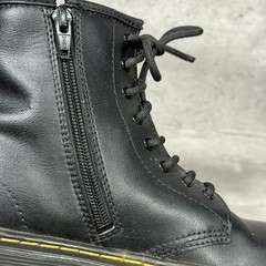 Dr. Martens Zavala Black Leather Combat Ankle Boots Lace Up Kid’s Size US 4