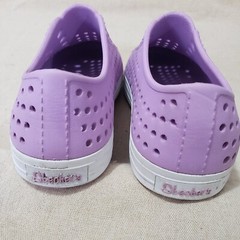 SKECHERS Native Slip On Eva Sneaker Purple White Kids sz 3