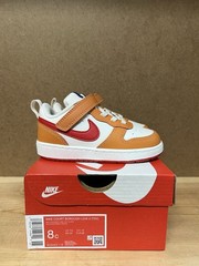 Nike Little Kids Court Borough Low 2 – Sail/University Red/Curry Size 8 NWB