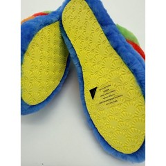 UGG Fluff Yeah Kids Rainbow Stripe Blue Faux Fur Slingback Summer Slides Size 6