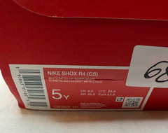 Nike Shox R4 GS White Metallic Silver CW2626-101 Youth Size 5Y New in Box