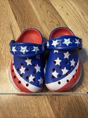Crocs Classic Clogs American Flag Patriotic size C4 C-4 Toddler / Baby EUC