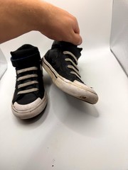 Converse Pro Blaze Strap 666049C Unisex Kids 1 Sneaker Black Blue Leather Shoes