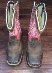 Durango Boot Dwbt093 Lil‘ Let Love Fly Boot Pink Tan Brown Youth Girl Sz 12 M