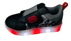Ecko Unltd. Black/Gray Camo Light-up Sneakers w/hook & loop strap~Kids sz 9~NWT