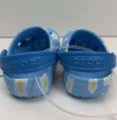 CROCS Kids Classic Littles Daisy Clogs Size C2/3 Blue Floral Slip On Sandals NEW