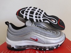 Nike Air Max 97 Gs Metallic Silver-Red-White-Black Sz 7Y [918890-001]