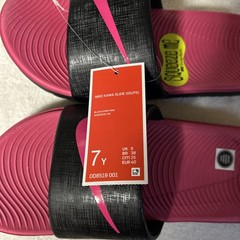 Nike Kawa Slide (GS/PS) Black/Vivid Pink 7Y