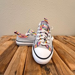 Converse Chuck Taylor All Star Junior 2 Grey Rainbow Double Tongue 669818F