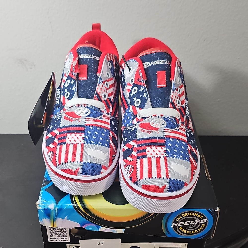 Heelys Pro 20 Prints Big Kids Size 7 Roller Skate Shoes American Flag NIB