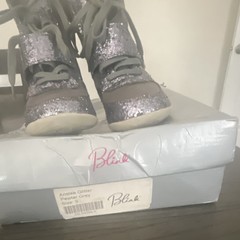 Blinq Anslee Glitter Wedge High-Top Sneakers Gray/Silver Unisex Kids US 9