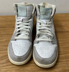 Air Jordan 1 Retro High GS White Metallic Silver 332148 101 sz US 6.5 youth