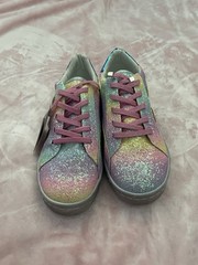 Lola + The Boys Glitter Rainbow Star Low Top Lace-Up Sneakers US 5Y EU 36