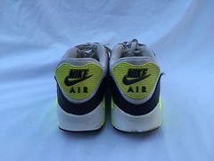 NIKE AIR MAX 90 (GS) NAVY WHITE GRAY YELLOW YOUTH SIZE 6Y 307793-046