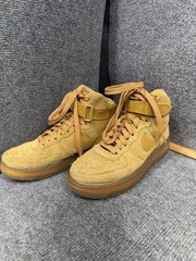 Nike Air High Top Tan Suede Kids Athletic Shoes Ankle Strap CK0262-700 5.5Y