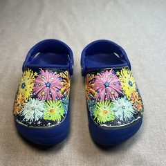 CROCS KIDS 3D FUNLAB FIREWORKS BLUE CLOGS SZ 9