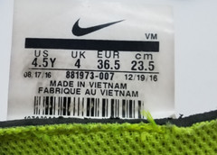 Nike Free RN Flyknit (GS) Youth’s Size 4.5 Running Shoes Black White Oreo