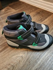 Mishansha Unisex Kids Mid Top Hook & Loop Sneakers Black/Gray/Green US 5