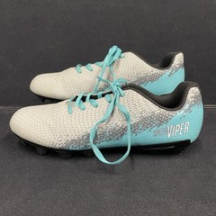 DSG Speed Viper Youth Gray Teal Soccer Cleats Size 3 Pre Owned Good Condition