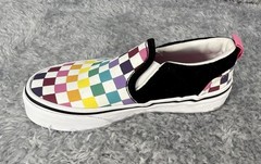 Vans Rainbow Checkerboard Slip-On Sneakers Kids Missy Size 11.0 **READ DES**