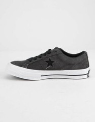 Sz 6 CONVERSE 263680C Almost Black Kids Shoes Suede Leather NIB COOL!!