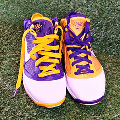 Nike LeBron 7 Unisex Kids Mid Top Basketball Sneakers Lace Up US 7.5 Purple