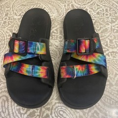 Chaco Kids Chillos Slide Sandals Rainbow Tie Dye JCH180342 Size 1 US