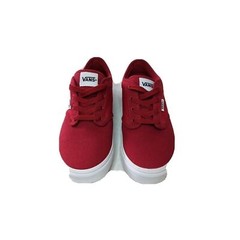 VANS YTH (5-1/2) Red/Burgundy Lace-Up; sidewall graphics OFF THE WALL sneakers.