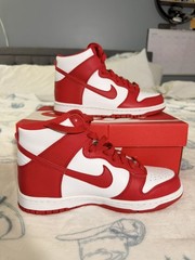 NIKE DUNK HIGH GS WHITE UNIVERSITY RED 6Y DB2179 106 SNEAKER