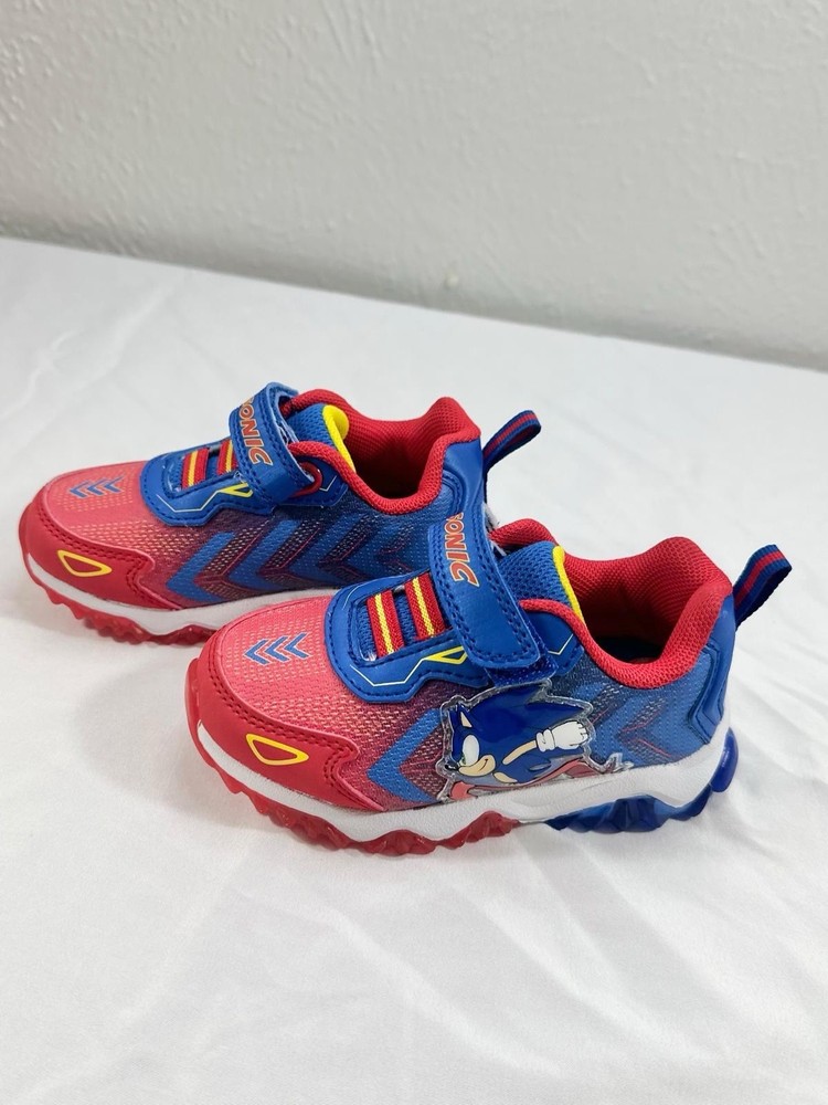 Kids Sneaker With lights Hook & Loop Sonic Logo
