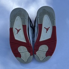 Nike Air Jordan 4 White/Red/Black Mid Top Leather Sneaker Kids US 5Y 408452-160