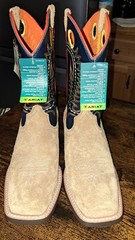 Ariat Derby Monroe Tan Kids Western Boots with Wiggle Room Size 4