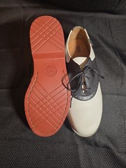 School Issue Youth Upper Class Saddle Oxfords Blk/WHT Leather US 9.5