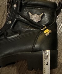 Harley Davidson Brake Light Boots Kids Double Zipper Black Chunky Youth Sz 10