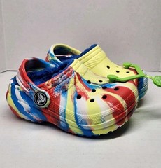 Crocs 207778-75V Classic Lined Marbled Clogs Unisex Kid’s Size C6 NEW with TAGS