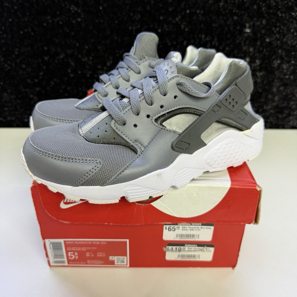 Nike Huarache Run Grey Silver (GS) 654273-012 Youth Size 5.5Y