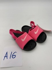 Nike Kawa Slide TD Toddler Sandals Pink Black Elastic Strap New w/ Defects A16