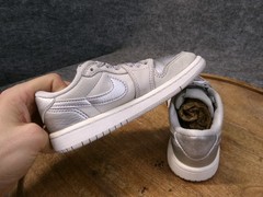 Nike Air Jordan 1 Low OG PS Kid Size 11C Metallic Silver Slip On Shoe FQ5436-002