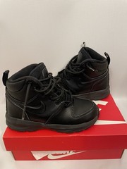 NIKE MANOA LEATHER TEXTILE BLACK BOOTS YOUTH SIZE 12C 613547 001