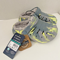 Rugged Shark Crocs Size 8 Slip on Clogs Shoes Fuzzy Kids