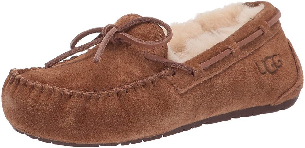 UGG Little Kid’s Dakota Water-Resistant Suede Slippers Chestnut