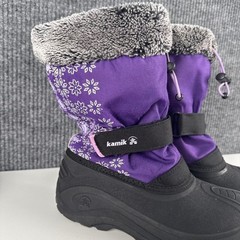 Kamik Snowtale Kids Purple Snowflake Waterproof Winter Boots Size 4 NF4374N SU