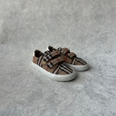 Kids Burberry Nova Check Plaid Strap Shoes Size 31 EU