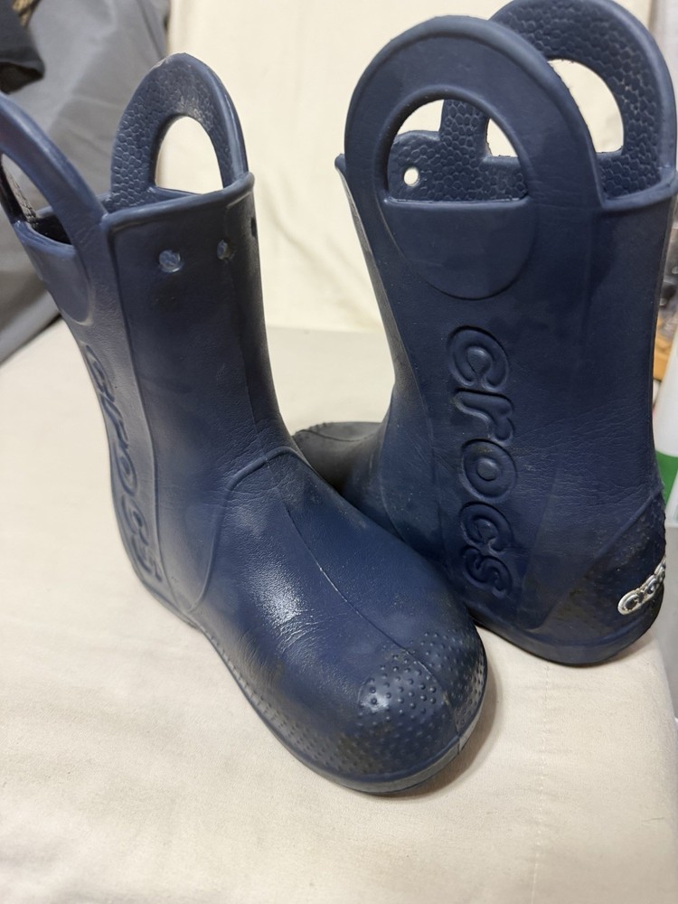 Crocs Handle It Rain Boot Little Kids Size C 11 Blue Pull On Waterproof