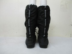 SOREL Canada Black Rubber Canvas Winter Lined Snow Boots Youth Size 4