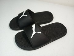 Puma Cool Cat Black/White Slides Size 2 Youth Flip Flops Easy On Easy Off