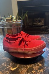Vans Old School Kids Translucent Red Monochrome Sneakers – Size 1