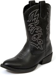 Deer Stags Ranch Cowboy Boots Black Size 4M Black TMHT